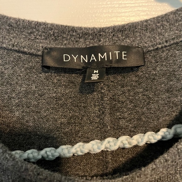 DYNAMITE- long sleeve grey wrap dress - Picture 3 of 3